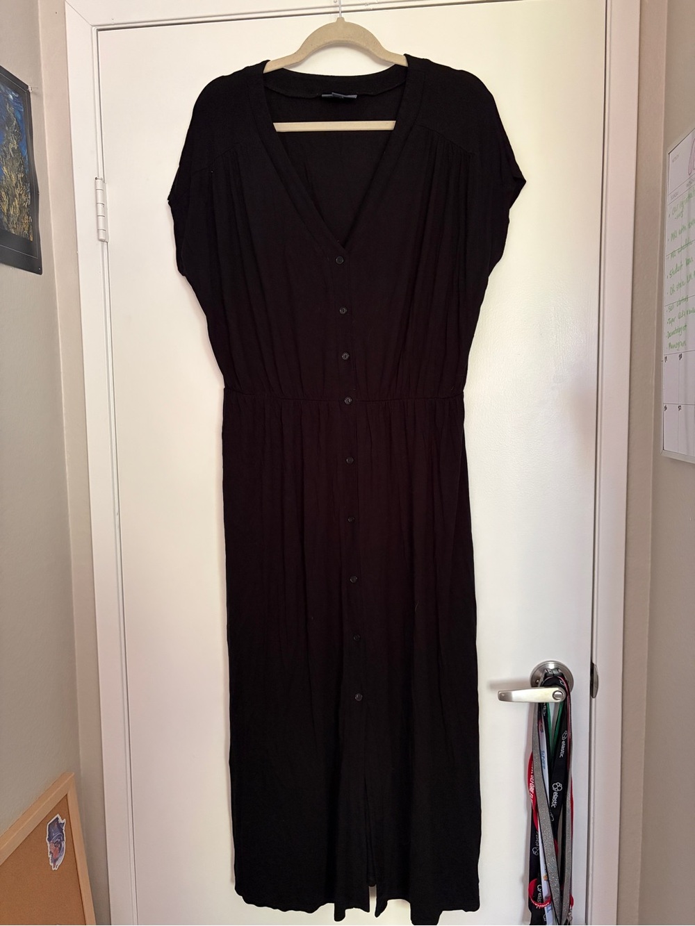 Modcloth Black Button-Front Maxi Dress